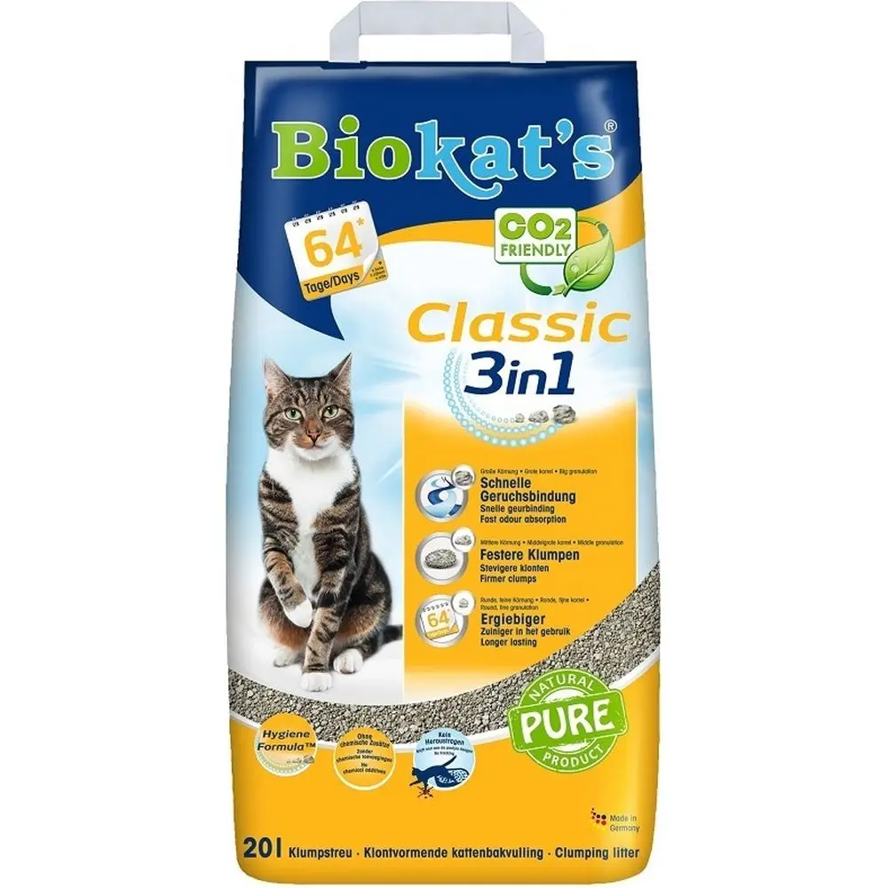 Inwoner Leeds Ban BioKat's "Classic 3 in 1" lumps cat litter, odorless 20 l - AliExpress