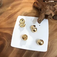 MENGJIQIAO дизайн модные маленькие металлические шариковые серьги-гвоздики для женщин Простые Модные трендовые Букле д 'ореиль Femme Bijoux