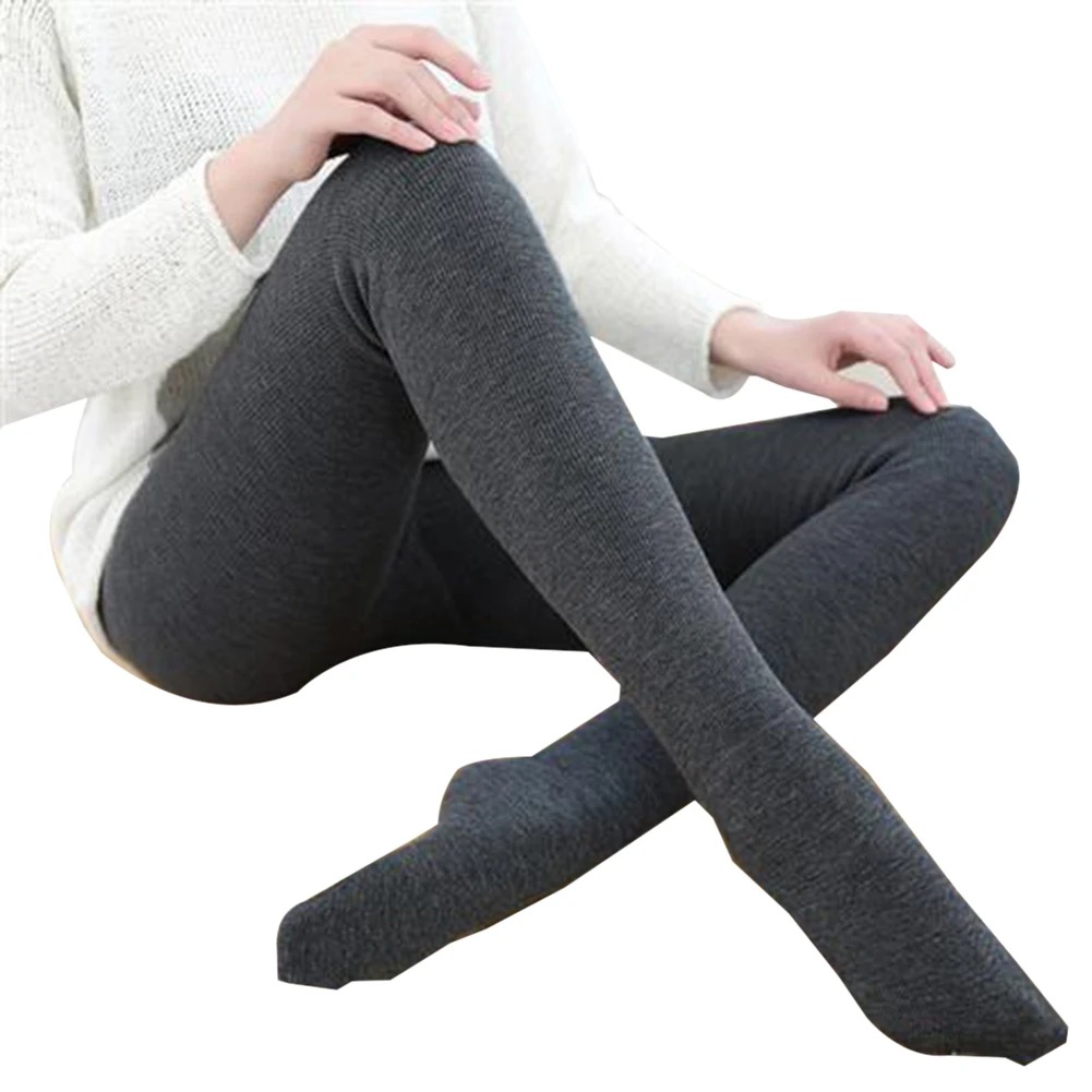 

Warm Women's Plus Velvet Winter Leggings Ankle-Length Keep Warm Solid Pants High Waist Large Size Women Leggings