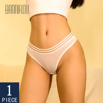 

BANNIROU Cotton Underwear For Woman Panties G-string Thongs Female Panties Thongs Woman Sexy High Quality 2020 New M-XL 1 Piece