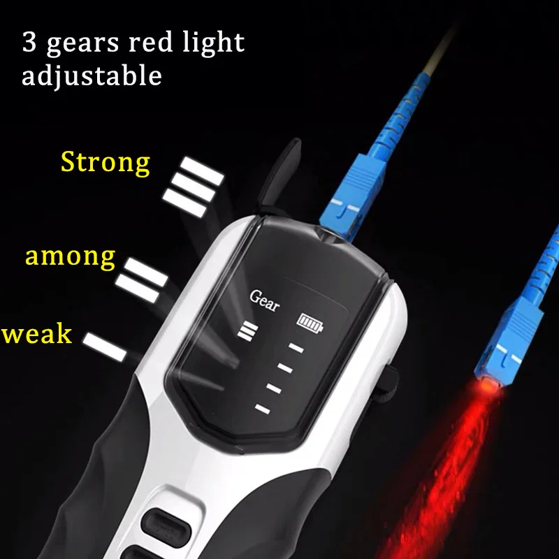 Rechargeable Fiber Optic Tester Pen VFL Red Laser Optical Fiber Optic Red Light Pen Visual Fault Locator 5-30MW