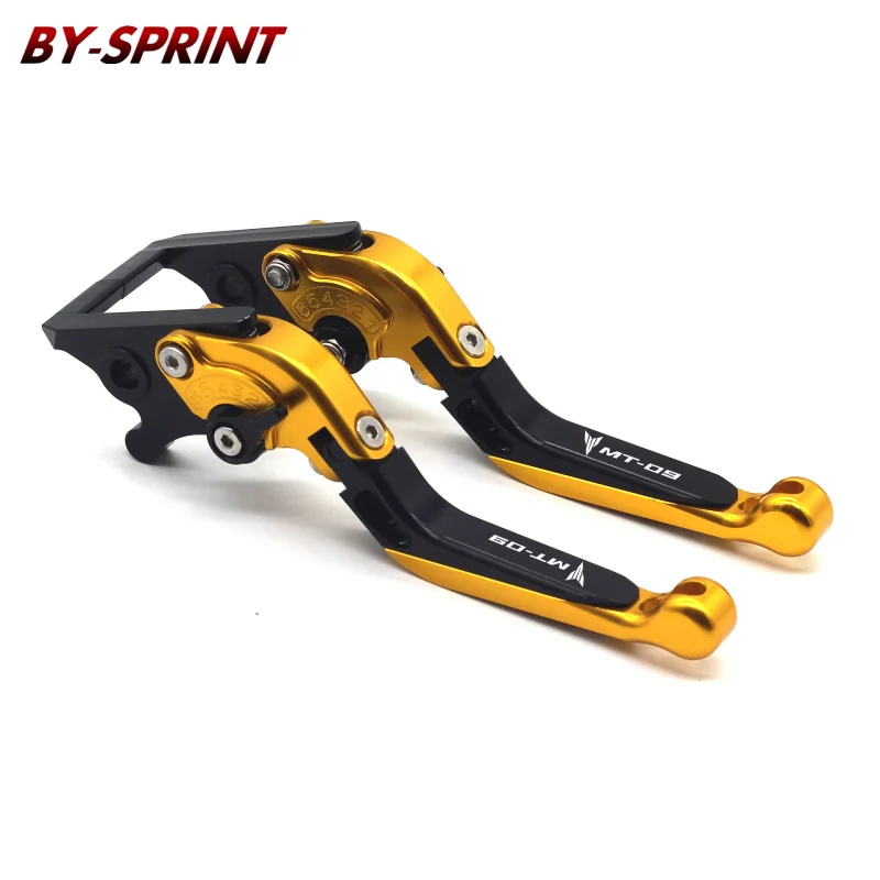 Hot sales Motorcycle For MT-09 TRACER FJ-09 15-19 FZ-09 14-19 Accessories CNC Brake Clutch Levers Adjustable Folding Extendable - Цвет: Black-Gold