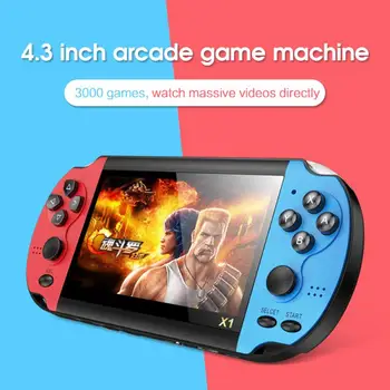

X1 nostalgic classic double-shake game console 8GB children's 4.3-inch game console (red and blue)