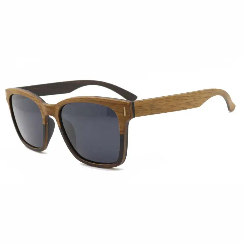 Occhiali Da Sole Polarizzati In Legno Modello Rotondo Retrò Uomo