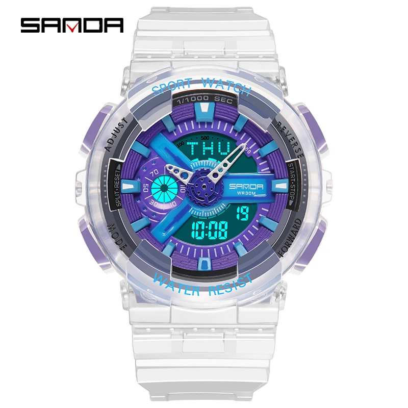 SANDA Elektronische Sport Vrouwen светодиодный Digitale horlogies Merk Lux Dames polshanloge Voor Vrouwen Klok Vrouwelijke Horloges