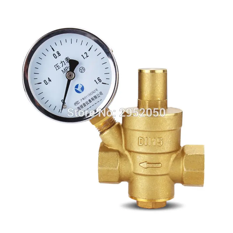 

Brass DN20 3/4" Water Pressure Regulator Valves With Pressure Gauge Pressure Maintaining Valve Water Pressure Reducing Valve