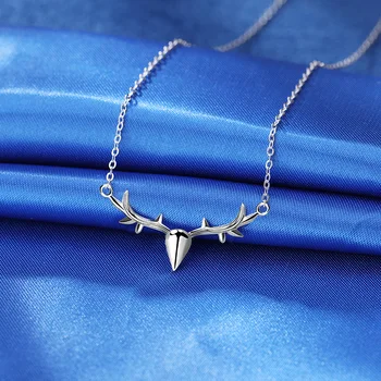 

Necklace S925 Sterling Silver Necklace Women's Simple Autumn and Winter All-match Christmas Accessories Clavicle Chain