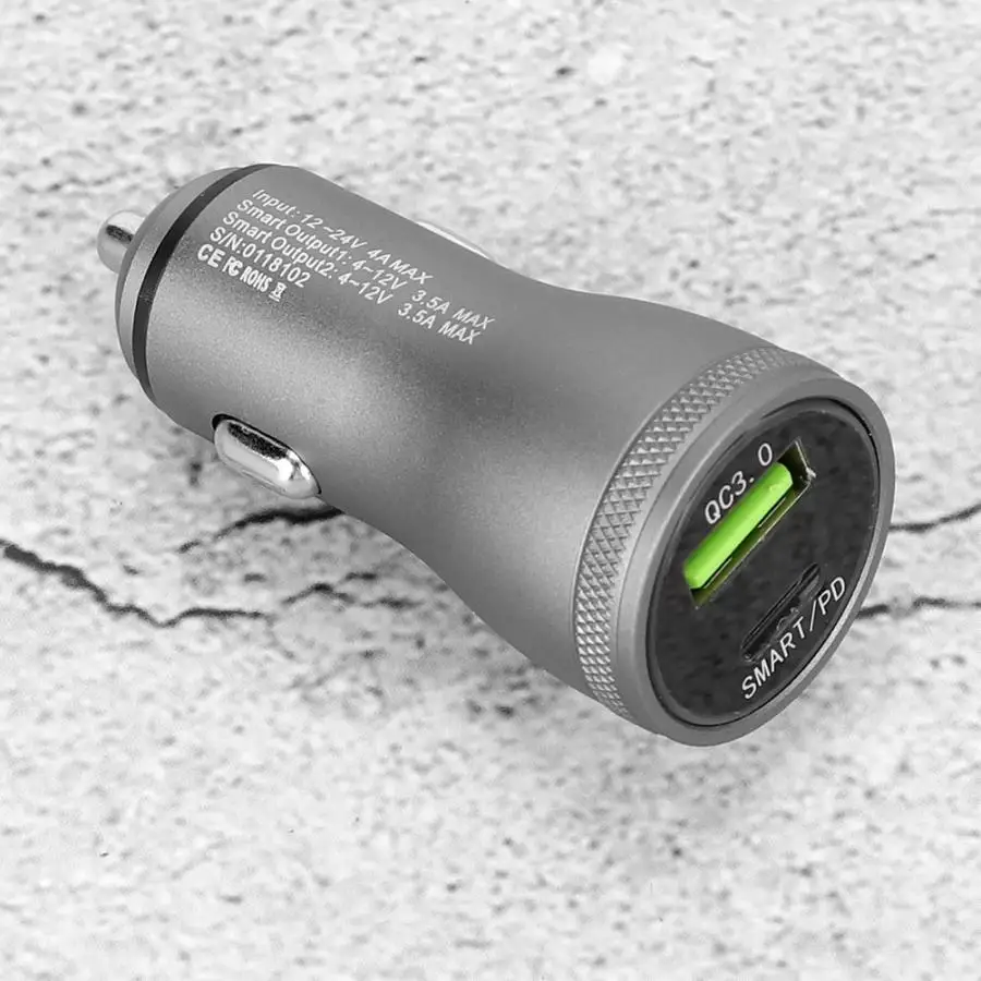 Автомобильное мини зарядное устройство со светодиодной подсветкой и двумя USB