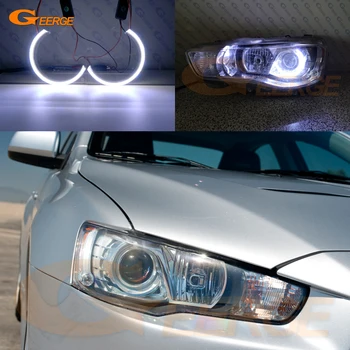 

For Mitsubishi lancer 10 X EVO 2008-2015 xenon headlight Excellent Ultra bright illumination COB led angel eyes kit Car styling