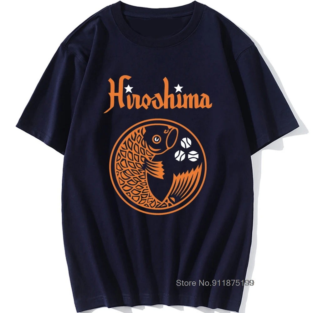 Hiroshima Carp Koi Goldfish T Shirt Top Quality 3D Fun Japanese Tshirts Men 100% Cotton O-Neck Short Sleeve Retro Tops Tees