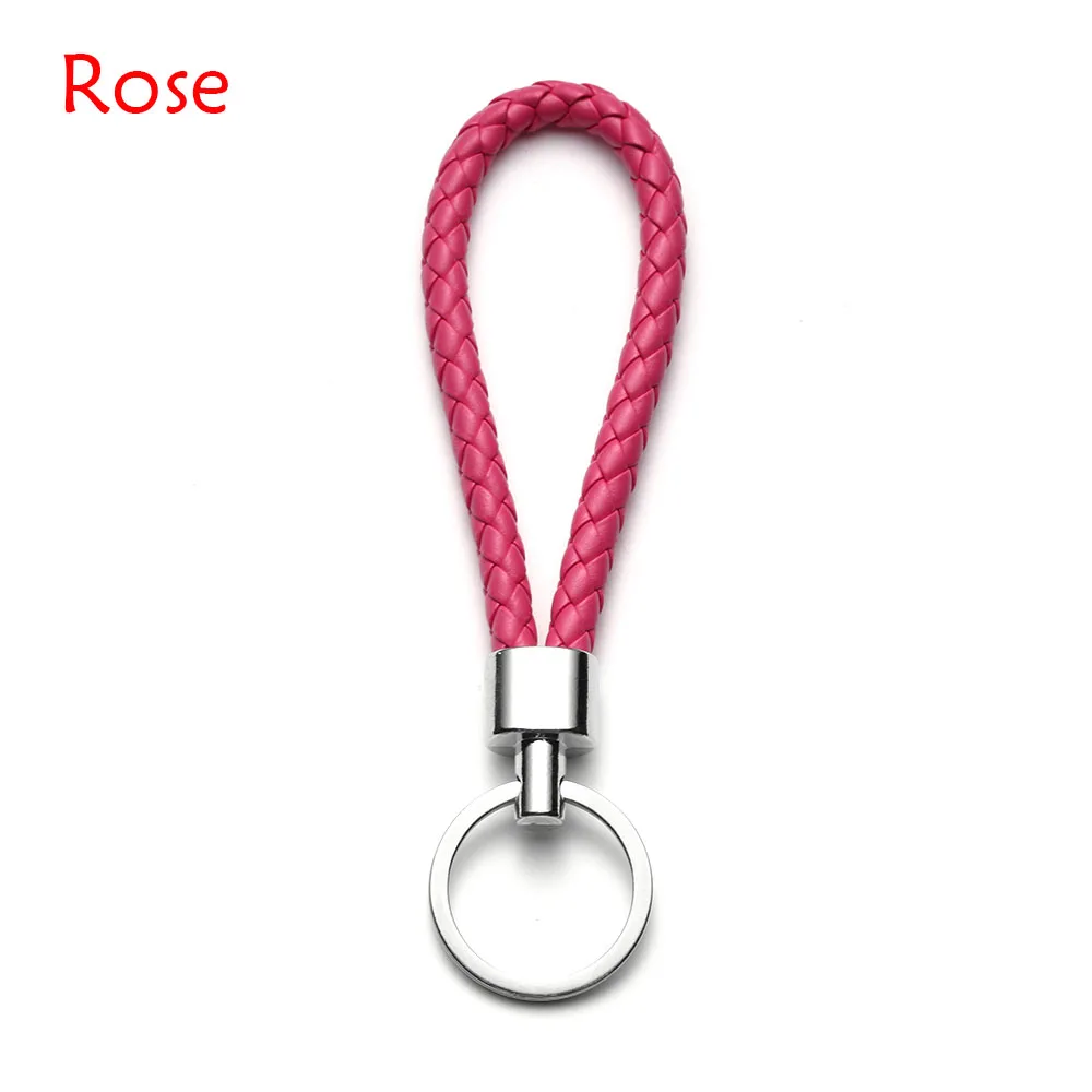 Модный автомобильный брелок для ключей, Мужской и Женский PU кожаный брелок, автомобильный брелок для ключей, автомобильные аксессуары - Название цвета: rose