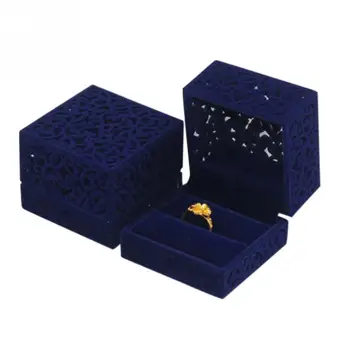 

Retro Ring Box Out Flocking Jewelry Box Solid Color Luxurious Jewelry Carrying Case Elegant Jewelry Storage