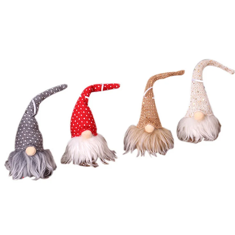 4Pcs Hat Рождественское освещение, кукольная подвеска, декоративный подвесной декор, украшение для дома, для праздников, вечеринок, рождественские украшения для дома - Цвет: 4Pcs Hat