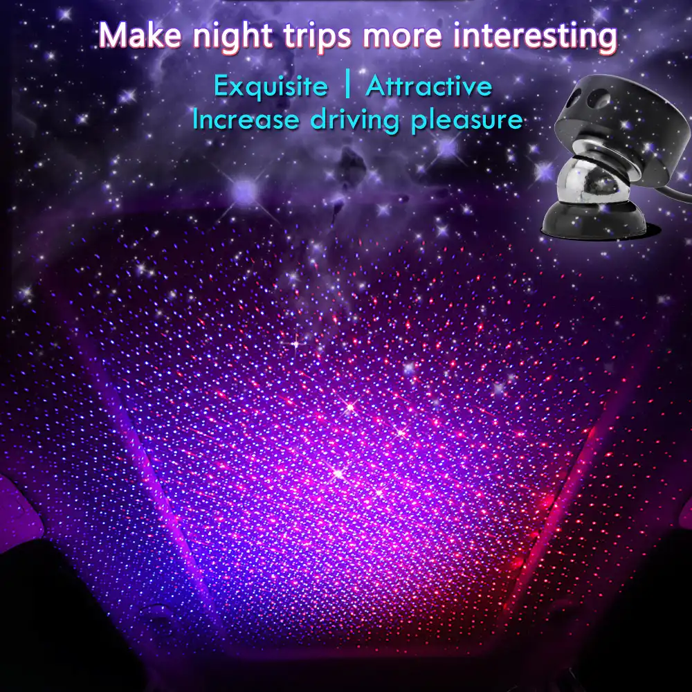 Car Star Lights Modified Auto Armrest Box Usb Atmosphere Lights