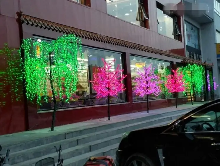 1,8 м, 2 м, 3M, блестящий светодиодный, вишневый цвет, Рождественская елка, освещение, водонепроницаемый, садовый пейзаж, декоративная лампа для свадебной вечеринки