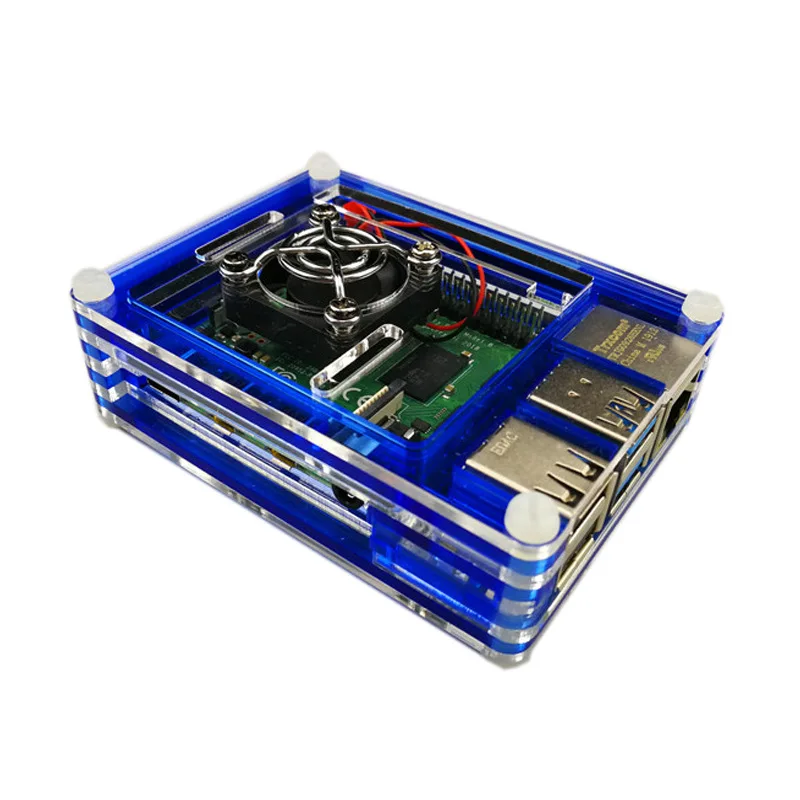 Для Raspberry pi 4 поколения 4B макетная плата шасси 9 слоев акриловый корпус с вентилятор+ кожух вентилятора