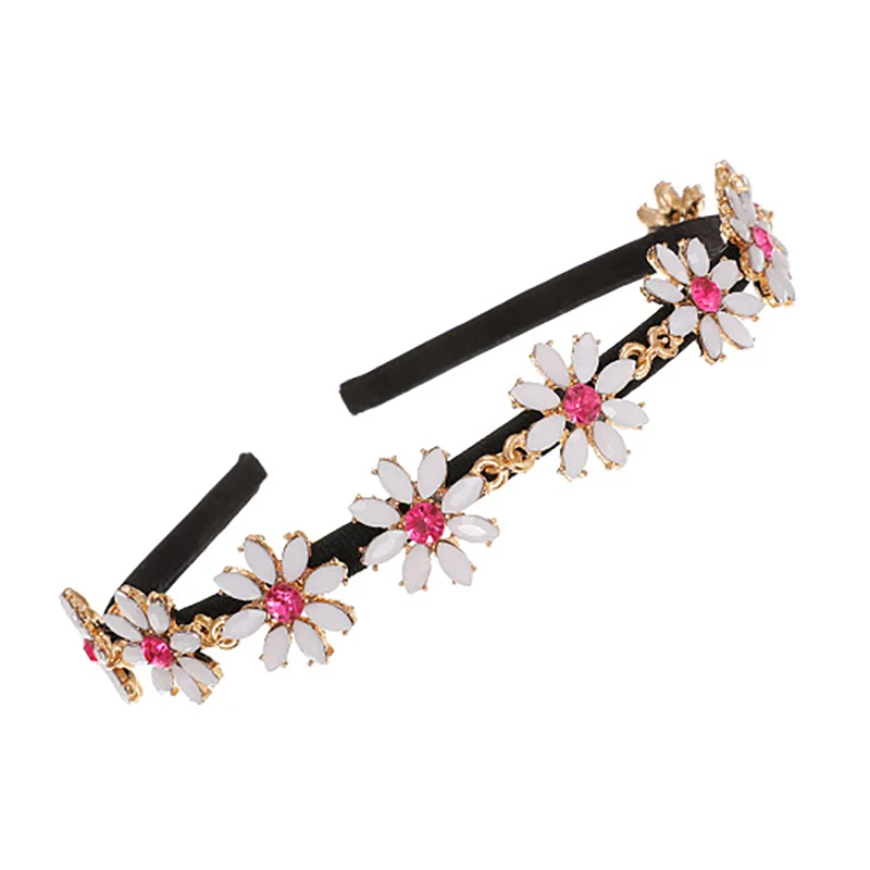 

ZHINI New Design Women Hair Accessories Rhinestone Baroque Hairband For Wedding Jewelry Korean Handmade Flower Headband Gift