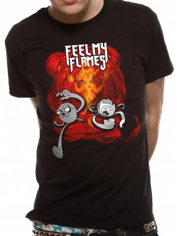 Время приключений футболка Feel My Flames Finn Jake Princess Bubblegum Ice King S|Футболки| |