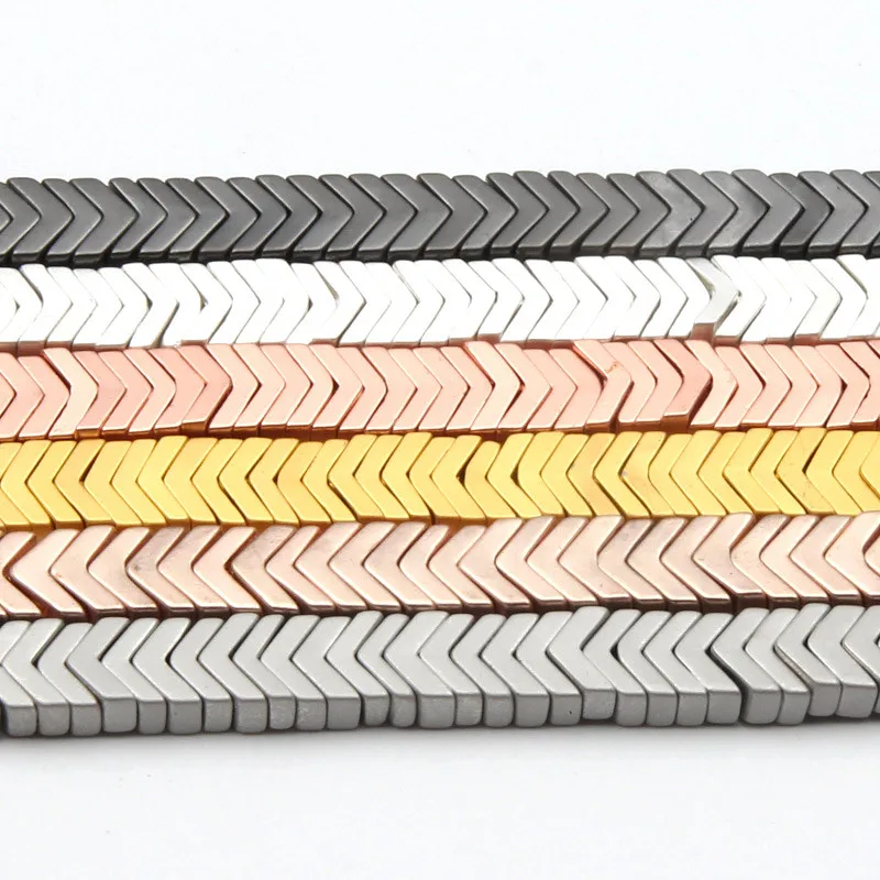 

V Shape Beads 3x7mm Matte Natural Hematite Stone Beads For Jewelry Making 15" Loose Spacer Beads Diy Necklace Bracelets