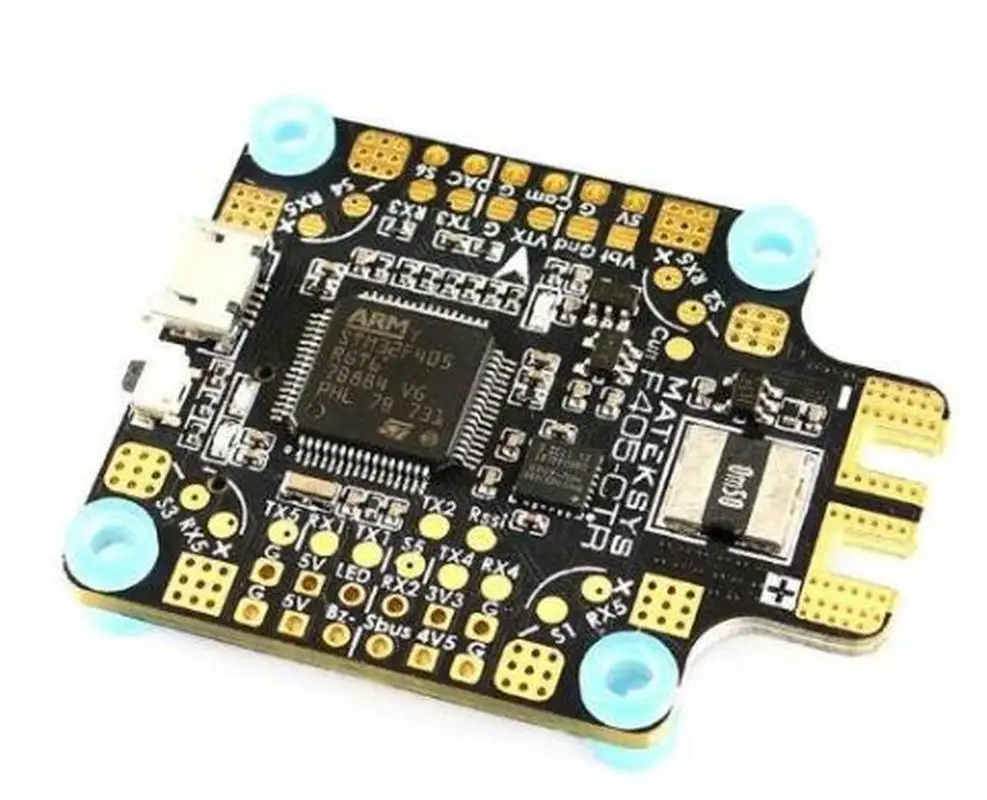 

Matek Systems BetaFlight F405-CTR F405 CTR Flight Controller Built-in PDB OSD 5V/2A BEC Current Sensor For RC Multicopter