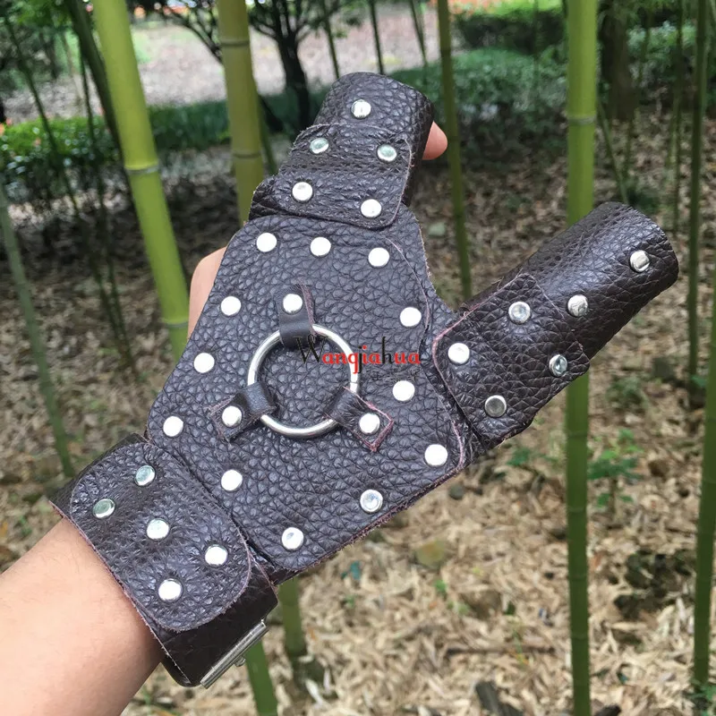 Приспособление для охоты защита рук перчатки для рыбалки Harpoon Bracer воловья сталь пластина ручная защита Натуральная кожа рыболовные принадлежности