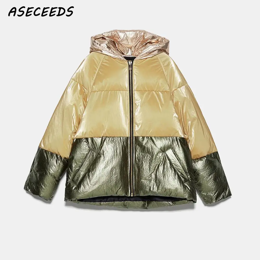 Goede Vintage Warm Winter Jacket Women Parka Kleur Blok Jassen En Jassen Vrouwen Winter Jas Bovenkleding Reflecterende Jassen 2019