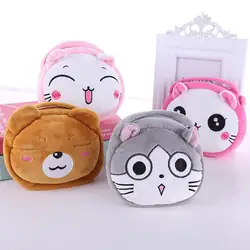 Exquisite Shoulder Bag Soft Plush Panda Dog Rabbit Monkey Cartoon Coin Purse Mini Cute Girls USB Key Coin Wallet  for Daily Use