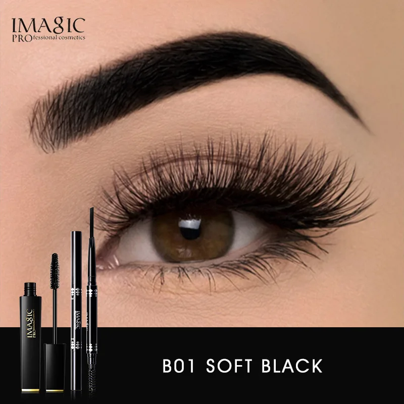 IMAGIC 2 шт/набор oog make-up set mode en hete 3D uitgebreide dikke curling mascara wenkbrauwpotlood make-up tools - Цвет: EY-331-307-1