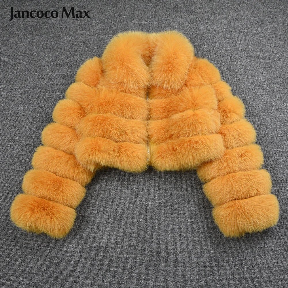 Jancoco Max, Новое поступление, куртки из натурального меха, женская мода, Лисий мех, короткие пальто, зимнее пальто, женская меховая верхняя одежда S7636
