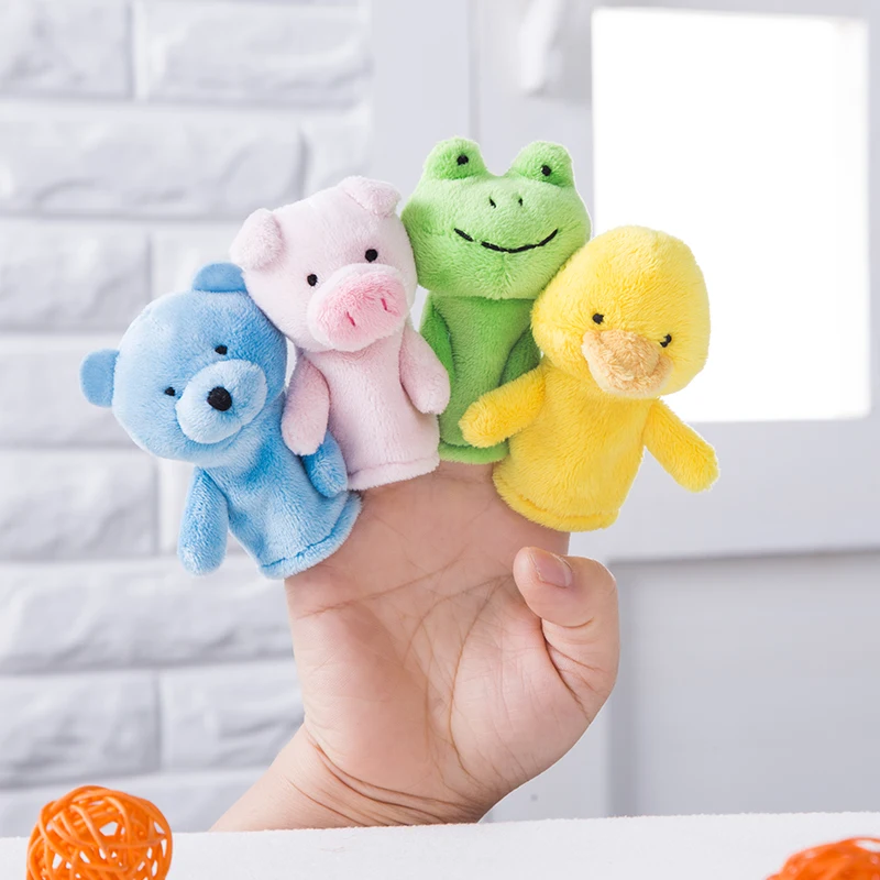 Cartoon Hand Doll Finger Puppet Baby Children Story Early Education Soothing Doll Plush Toy