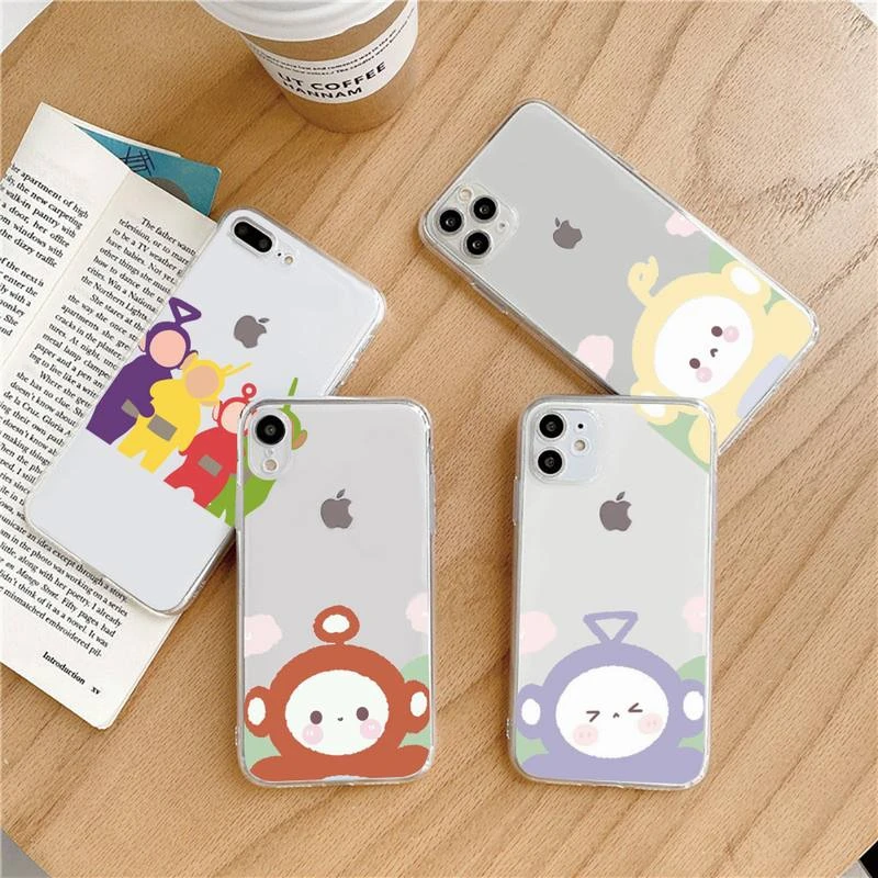 cute iphone 8 cases Teletubbies cute creativity painting Phone Case Transparent soft For iphone 5 6 7 8 11 12 s c se plus mini x xs xr pro max shell iphone 8 clear case