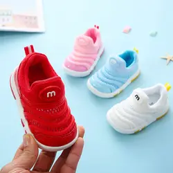 Детская обувь для первых шагов 2019 г. Осенняя детская обувь девочек мальчиков повседневная обувь из сетчатого материала мягкая подошва