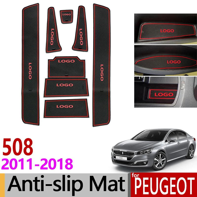 Противоскользящий коврик для peugeot 508 508sw 508RXH 2011 2012 2013 аксессуары затворный слот подставка анти-грязные дверь