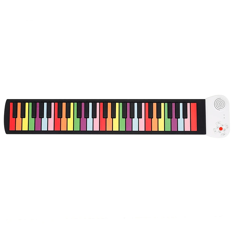 YAYY Portátil 49 Teclas Piano Enrollable de Silicona Altavoz Incorporado Teclado Suave Colorido Plegable Piano electrónico Recargable Rainbow Key Juguete Educativo para Principiantes y niños Upgrade 