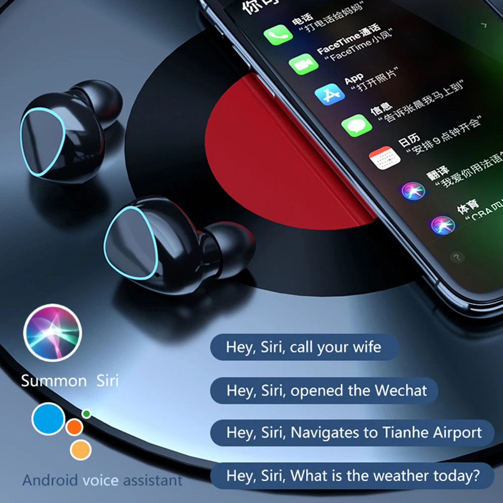 M10 TWS Wireless Headphones Bluetooth 5 0 Earphones HIFI Stereo Earbuds Waterproof Headsets 2000mAh Charging Box PK F9 M11