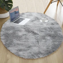 Round Thick Carpet for Living Room Plush Rug Children Bed Room Fluffy Floor Carpets Home Decor Rugs Soft Velvet Mat Anti-slip