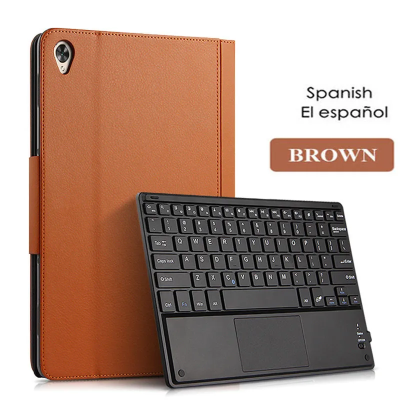 Чехол для huawei MediaPad M6 8,4 ''VRD-W09 VRD-AL00 Беспроводная Bluetooth Клавиатура Защитный чехол для планшета Многоязычный язык - Цвет: Spanish Brown
