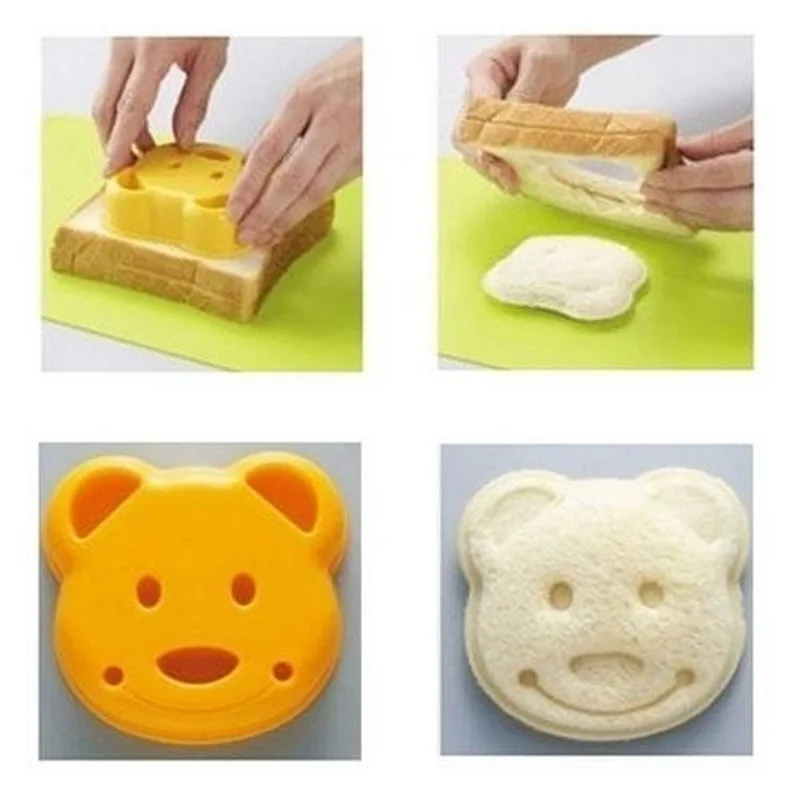 Cute Little Bear Silicone Mold for Sandwich Bread Kid Breakfast Cake Mould Cutter DIY Decorating Tool Kitchen Accessories | Дом и сад
