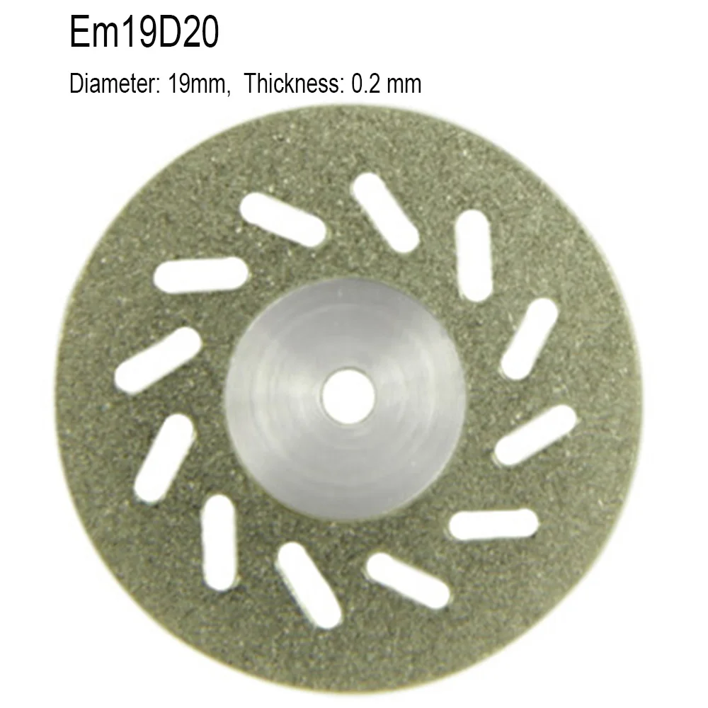 20pcs Diamond Disc Dental Lab Wheel CuttingThinckness 0.2mm Diameter 19mm Double Side Coating Fine Grit Diamond Disk Grinding