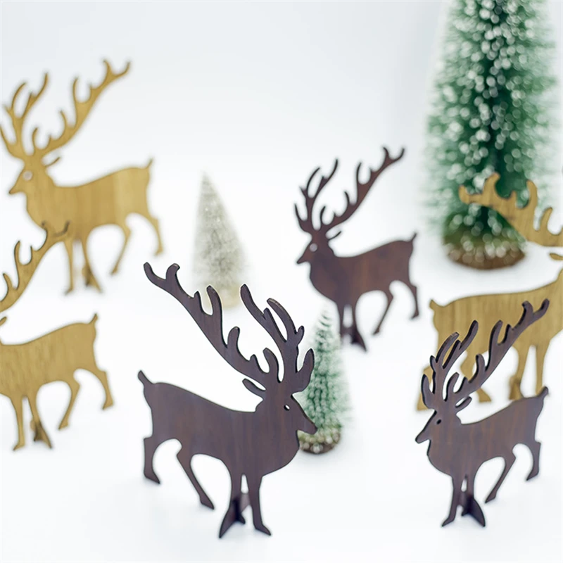 

2020 New Year Christmas decorations Xmas Wooden split joint DIY Christmas elk ornaments Creative wood crafts ornaments SA234
