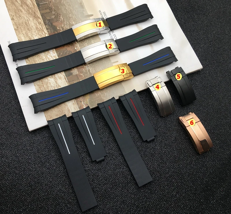 

Top quality 20mm Rubber Silicone Watchband Watch band for Role strap for Daytona Submariner DEEPSEA GMT OYSTERFLEX belt tools