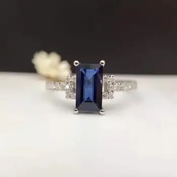 

1.076ct+0.203ct 18K Gold Natural Sapphire Women Ring with Diamond Setting 2016 New Fine Jewelry Wedding Band Engagement