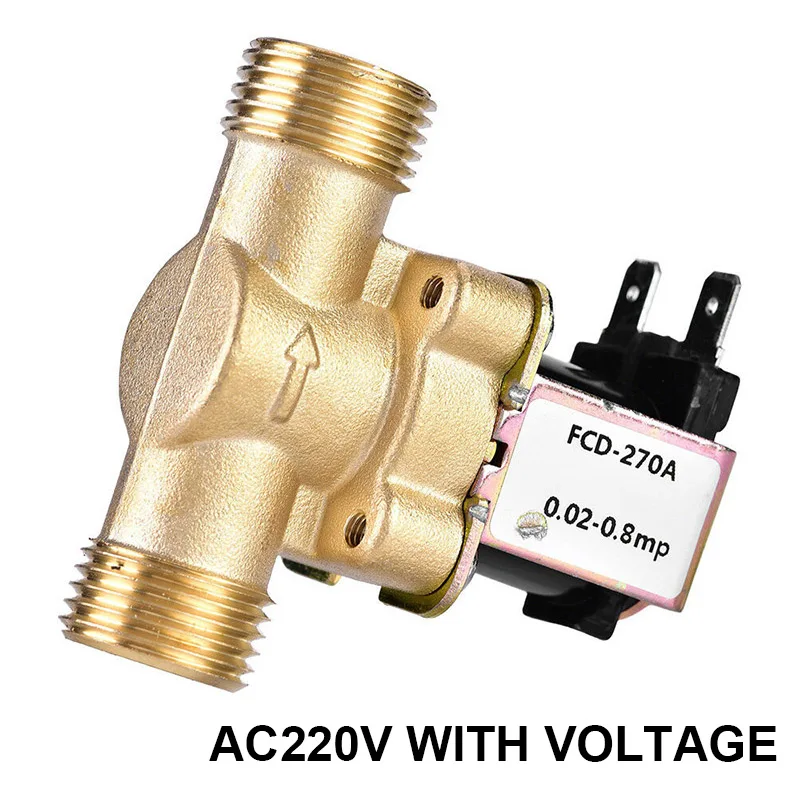 ac220v with voltage Электромагнитный клапан для водопровода 24 В DC солнечный водонагреватель нормальный закрытый KSI999 - Цвет: ac220v with voltage
