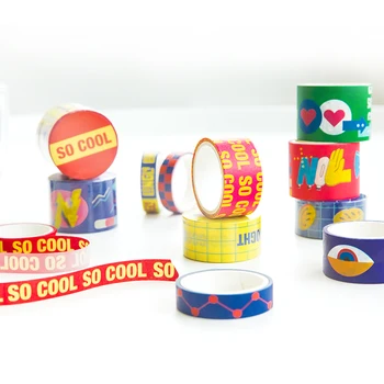 

So Cool Color Paper Washi Tape Novelty Slogan Poster Adhesive Masking Tapes Stickers for Diary Decoration Home DIY Art F733