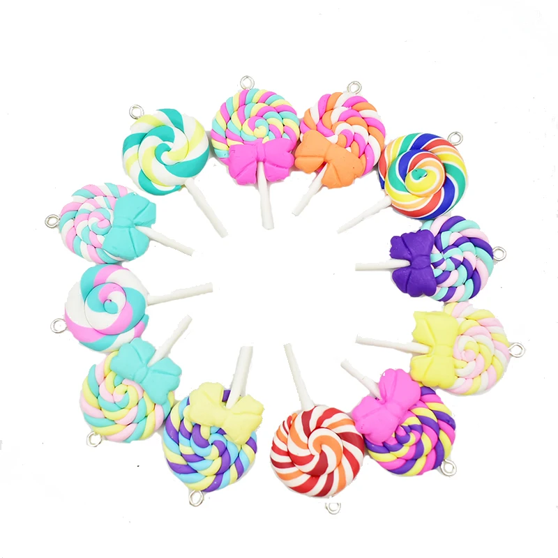 

5PCS Lollipop Resin Dangle Charms Simulation Food Candy Charm For Jewelry Making Crafting Charm Fashion Pendant