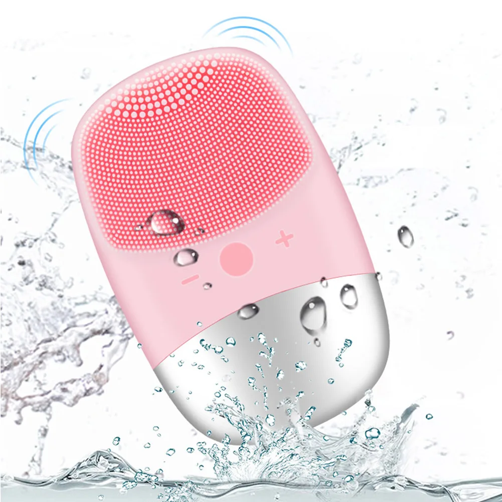 

Sonic Vibration Face Cleaner Facial Cleansing Brush Silicone Massager Waterproof Electric Deep Pore Cleaning