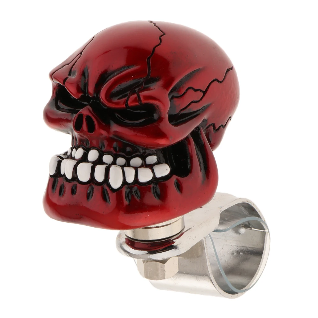 1PC Skull Head Car Steering Wheel Spinner Suicide Knob Handle Booster