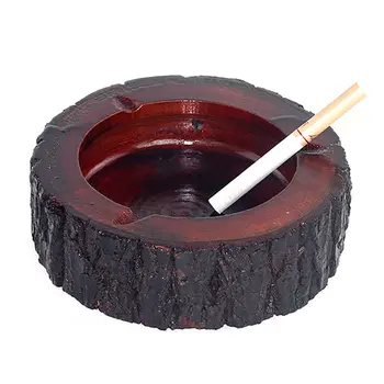 

1PC Round Original Wooden Cigarette Ashtray Outdoors Indoors Solid Wood Ash Tray Camphor Wood Retro Nostalgic Ashtray