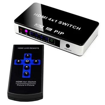 

4K HDMI Switch PIP 4x1 Video Switcher 4Kx2K 3D with Remote for Apple TV PS4 HDTV NC99