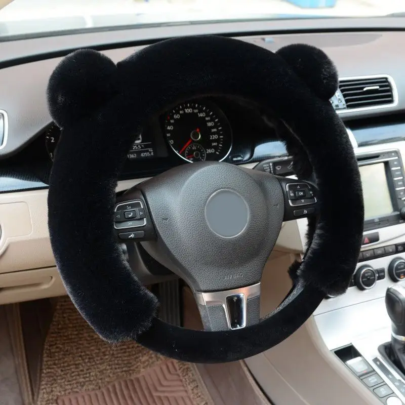 1 шт. Универсальный Зимний милый чехол на руль теплый мягкий плюшевый пушистый чехол на руль плюшевый чехол для ручного тормоза